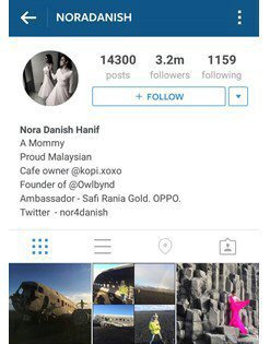 of instagram followers 3 2m - neelofa ig followers